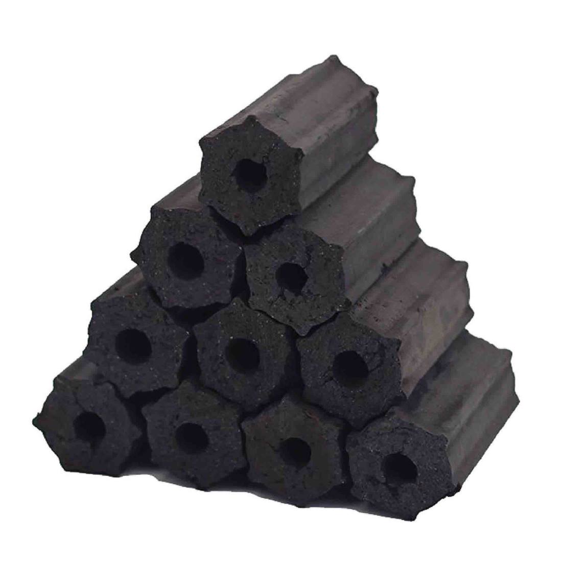 Hexagonal sawdust charcoal briquettes